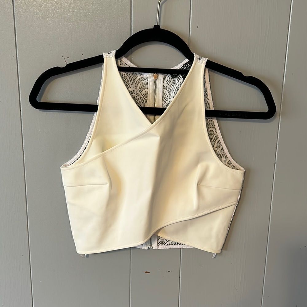 Intermix Off White Crop Top Size P